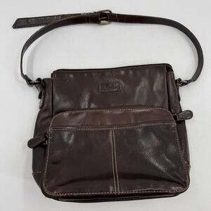 RELIC  Faux Leather‎ Crossbody Bag Purse Adjustable Strap Brown Distressed